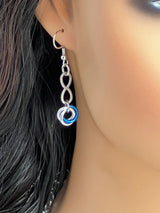 17"- 19" Chainmaille Double Rope Infinity Day Collar and Earrings 24/7 Wear