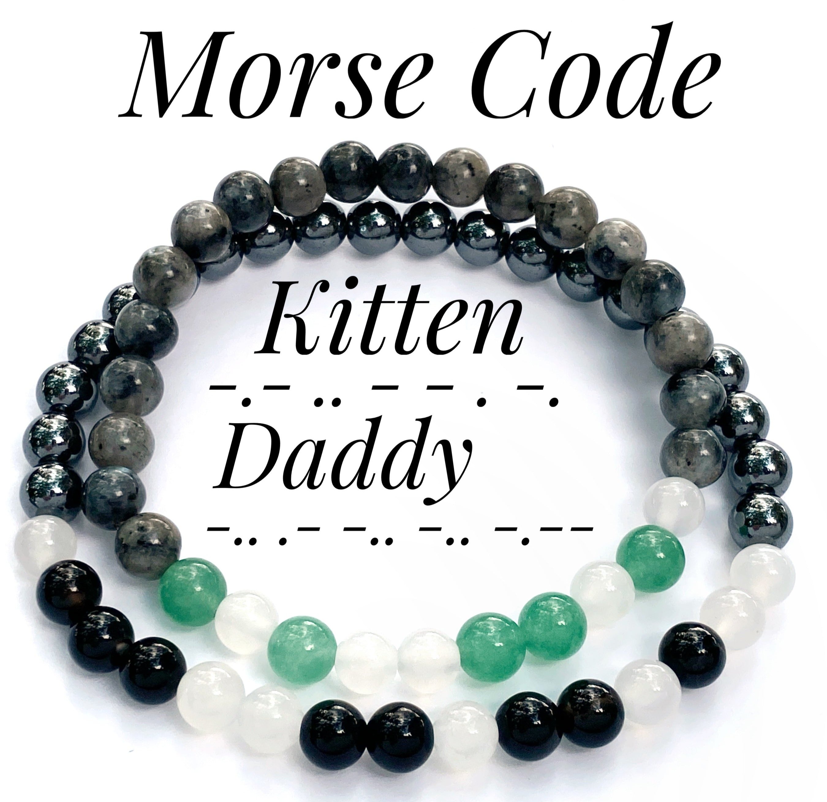 Morse Code Bracelet Set - DDLG Secret Message, BDSM Bracelets, Hidden Message Daddy and Princess