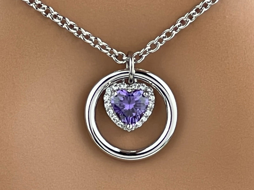 925 Sterling Silver Amethyst Heart