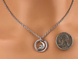 Sterling Silver O w/ Bunny on Moon