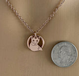 Submissive Day Collar, Rose Gold Fox and BDSM O Ring Necklace Pet Play