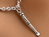 Sterling Silver Riding Crop Necklace, Master Mistress - Locking Options 24/7 Wear