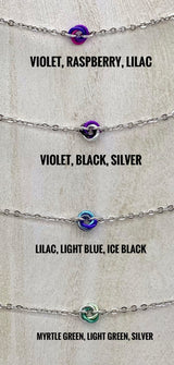 Submissive Anklet or Bracelet Rose with Micro Lovers Knot