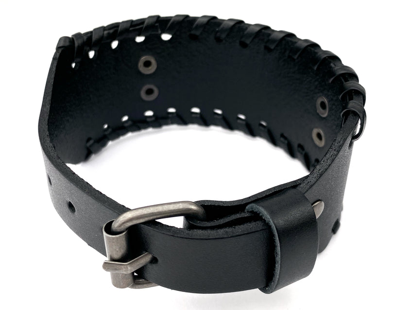 Leather Men's Wolf Bracelet, Master