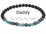 Morse Code Bracelet Set Daddy, Baby Girl, Kitten, Little One, Princess