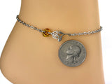 Submissive Anklet or Bracelet Rose with Micro Lovers Knot
