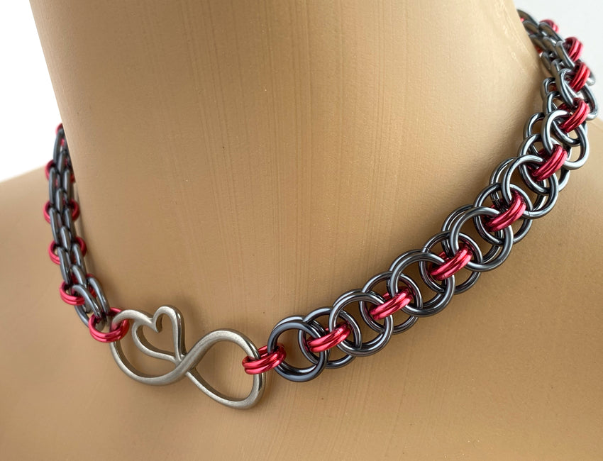 Ready to Ship Chainmaille Infinity Heart