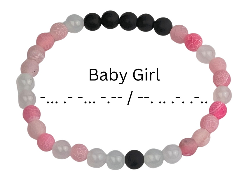 Morse Code Bracelet Set Daddy, Baby Girl, Kitten, Little One, Princess