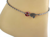Submissive Anklet or Bracelet Rose with Micro Lovers Knot