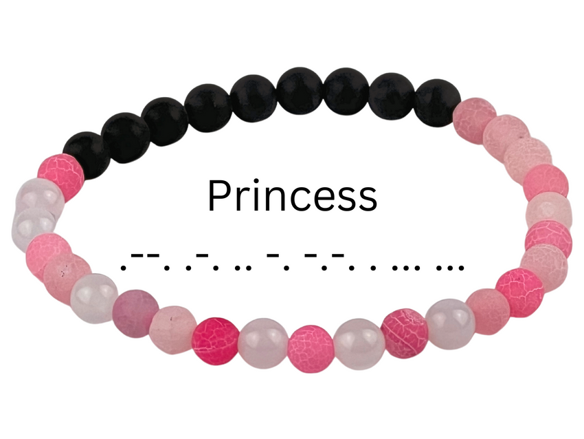 Morse Code Bracelet Set Daddy, Baby Girl, Kitten, Little One, Princess