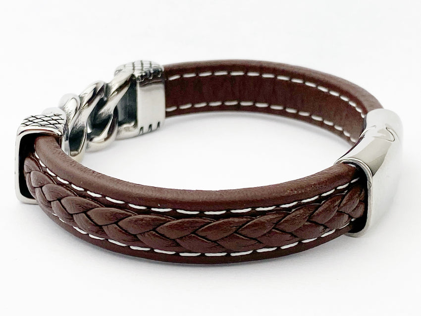 Leather Chain link Bracelet