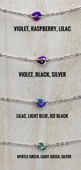 Submissive Anklet or Bracelet Rose with Micro Lovers Knot