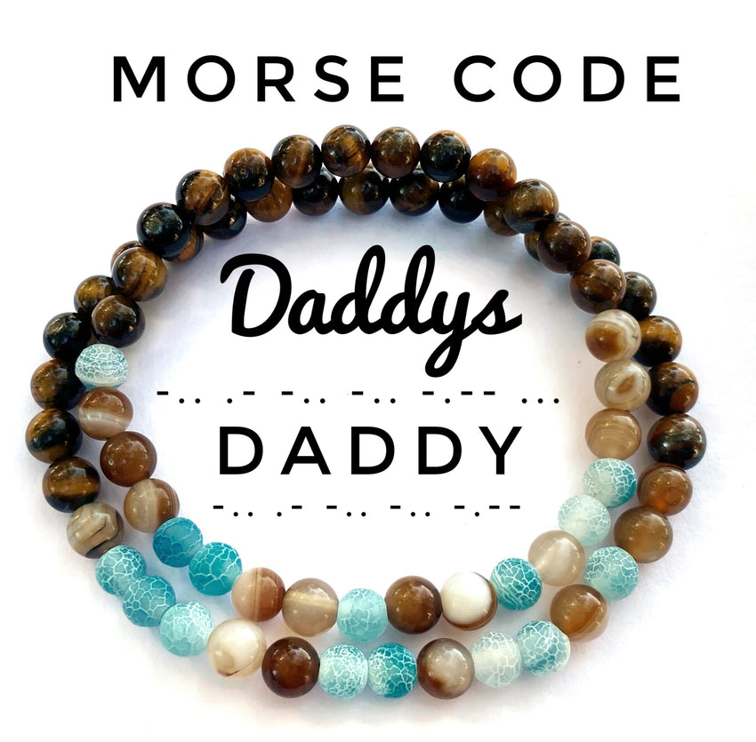 Morse Code Bracelet Set- Daddy, Daddys, Baby Girl