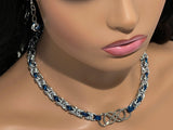 17"- 19" Chainmaille Double Rope Infinity Day Collar and Earrings 24/7 Wear