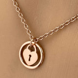 Rose Gold Heart Lock Owner Day Collar