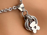 Teddy Bear O Ring Necklace- 24/7 Wear, Locking Option
