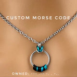 Custom Morse Code O-Ring Submissive Day Collar