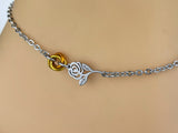 Submissive Anklet or Bracelet Rose with Micro Lovers Knot