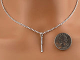Sterling Silver Riding Crop Necklace, Master Mistress - Locking Options 24/7 Wear