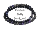 Morse Code Bracelet Set, Daddy, Owned Loved, Baby Girl