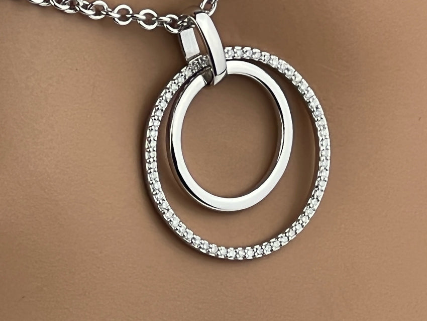 Diamond Sterling Silver Protection O Ring