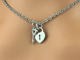 Heart Lock and Key Collar