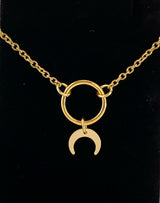 Gold Crescent Moon Horn