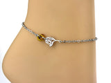 Submissive Anklet or Bracelet Rose with Micro Lovers Knot