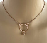 Rose Gold Kitten with Bell
