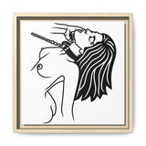 Minimalist BDSM Line Art Framed Canvas | Ball Gag Wall Art | Modern Alternative Lifestyle Décor