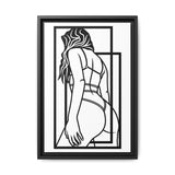 Minimalist Sensual Line Art Framed Canvas | Modern Feminine Wall Art | Bedroom Decor