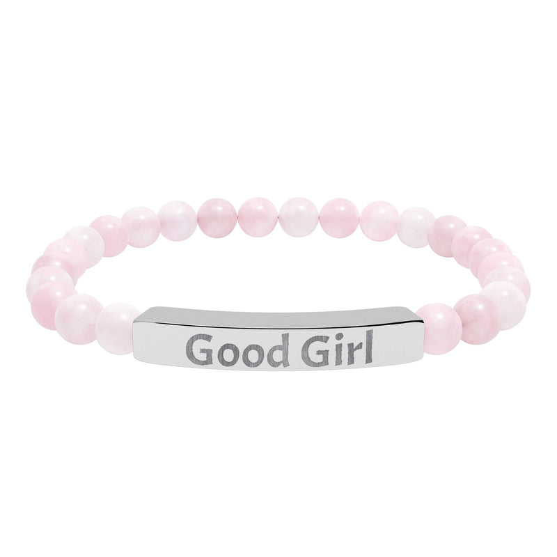 Good Girl DDlg Submissive Engraved Stone Stretch Bracelet