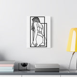 Minimalist BDSM Line Art Framed Canvas | Modern Dominance & Submission Wall Art | Bedroom Decor