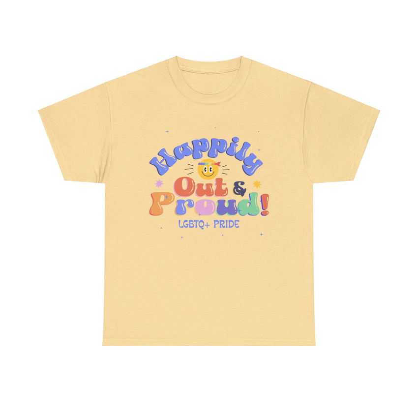 Out and Proud 80's Style LGBTQ T-shirt