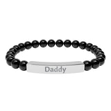 Bracelet Engraved Daddy - Natural Stone