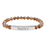 Daddy's DDlg Submissive Engraved Stone Stretch Bracelet