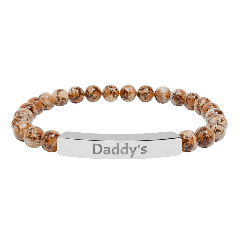 Daddy's DDlg Submissive Engraved Stone Stretch Bracelet