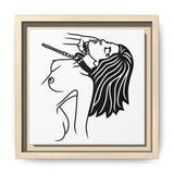 Minimalist BDSM Line Art Framed Canvas | Ball Gag Wall Art | Modern Alternative Lifestyle Décor
