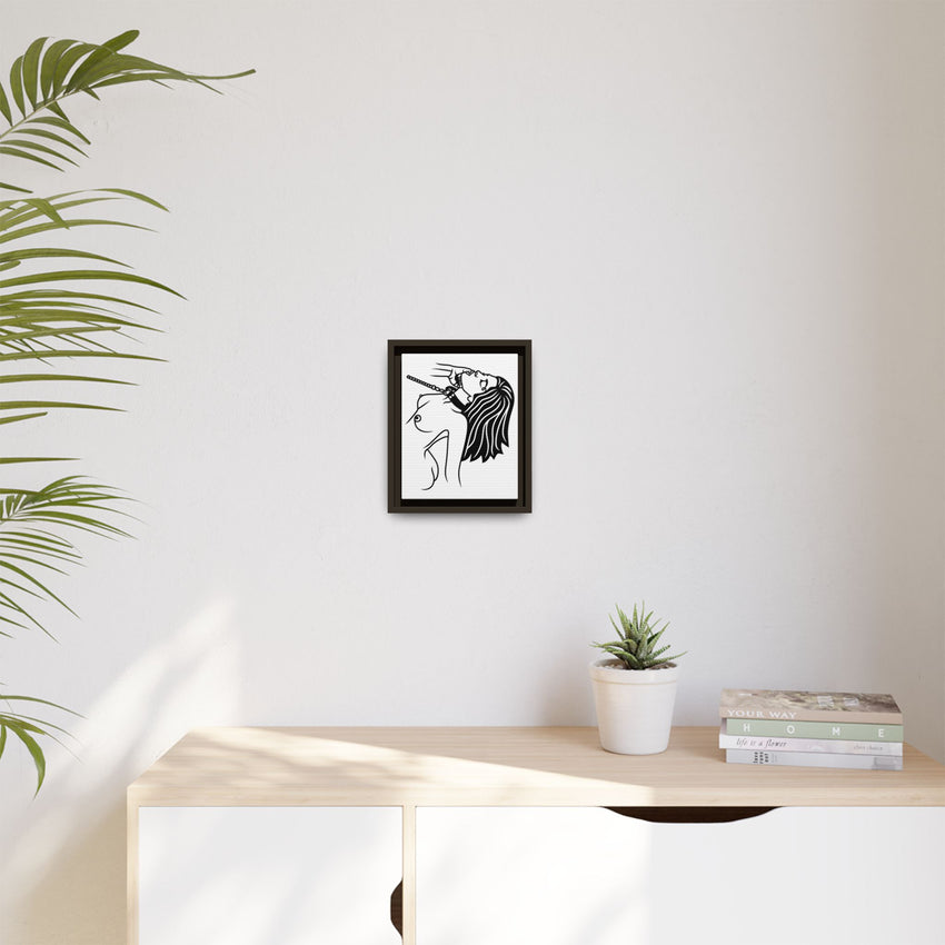 Minimalist BDSM Line Art Framed Canvas | Ball Gag Wall Art | Modern Alternative Lifestyle Décor