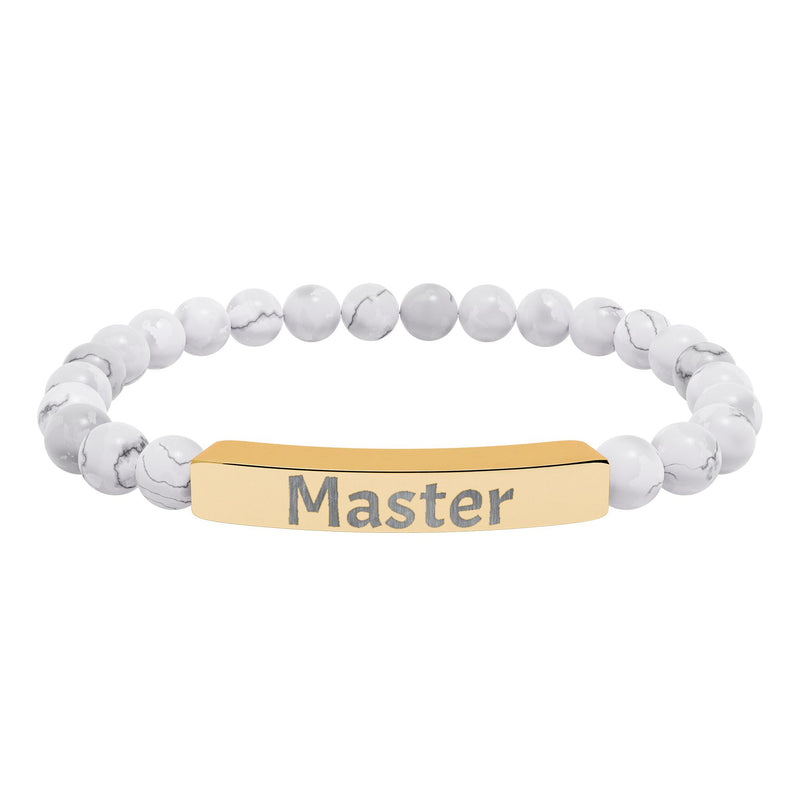 Bracelet Engraved Master - Natural Stone