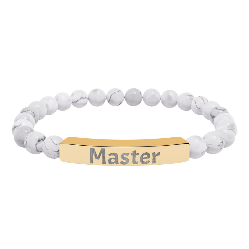 Bracelet Engraved Master - Natural Stone