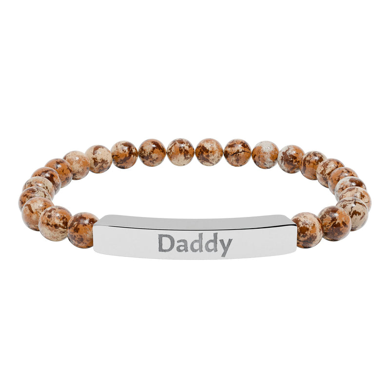 Bracelet Engraved Daddy - Natural Stone