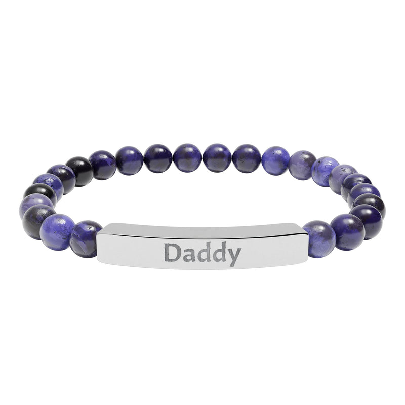 Bracelet Engraved Daddy - Natural Stone