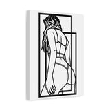 Minimalist BDSM Line Art Framed Canvas | Modern Dominance & Submission Wall Art | Bedroom Decor
