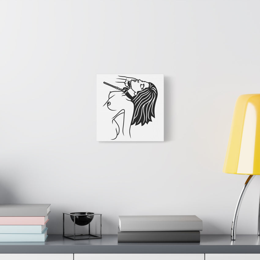 BDSM Line Art Canvas | Ball Gag Wall Art | Modern Alternative Lifestyle Décor
