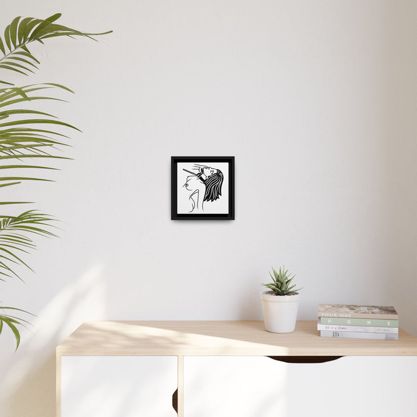 Minimalist BDSM Line Art Framed Canvas | Ball Gag Wall Art | Modern Alternative Lifestyle Décor