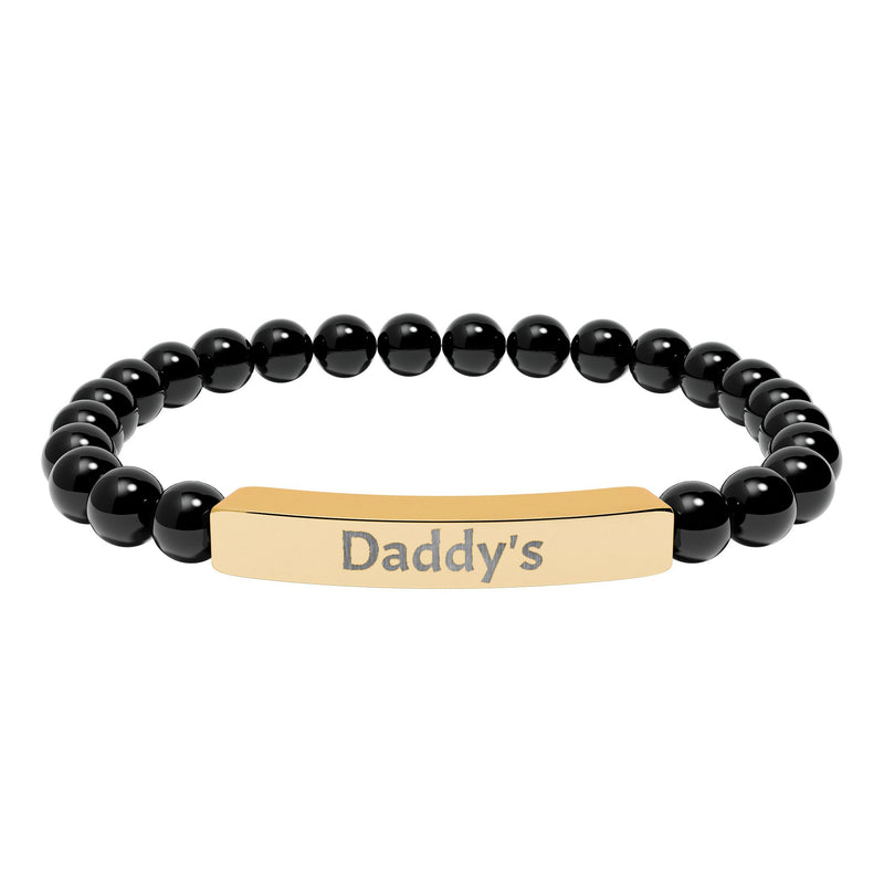 Daddy's DDlg Submissive Engraved Stone Stretch Bracelet
