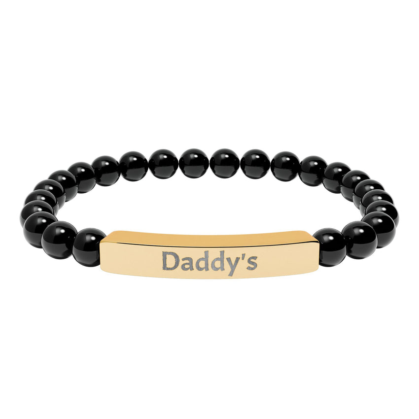 Daddy's DDlg Submissive Engraved Stone Stretch Bracelet