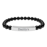 Daddy's DDlg Submissive Engraved Stone Stretch Bracelet