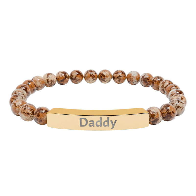 Bracelet Engraved Daddy - Natural Stone